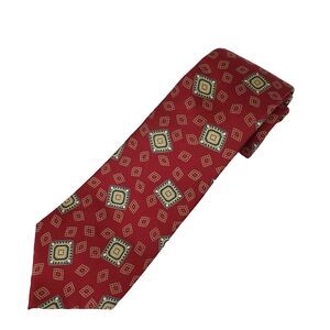 Vintage Chaps Ralph Lauren 100% Silk Neck Tie Mens Red Country Western Americana